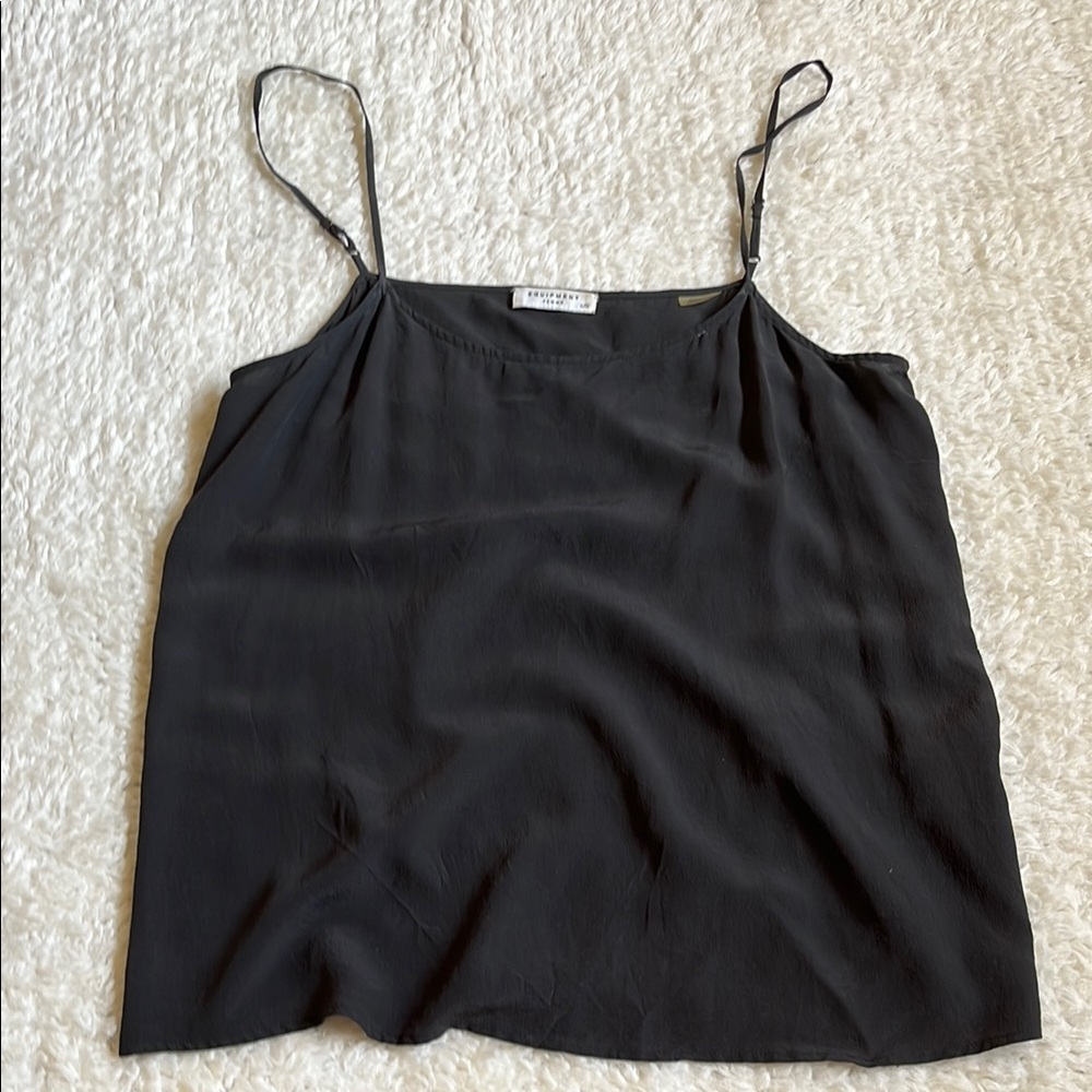 Equipment Black Sleeveless Silk Camisole Top
